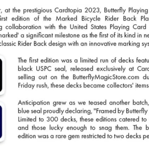 Butterfly x Bicycle Marked Rider Back Playing Cards - First Edition with Blue Seal