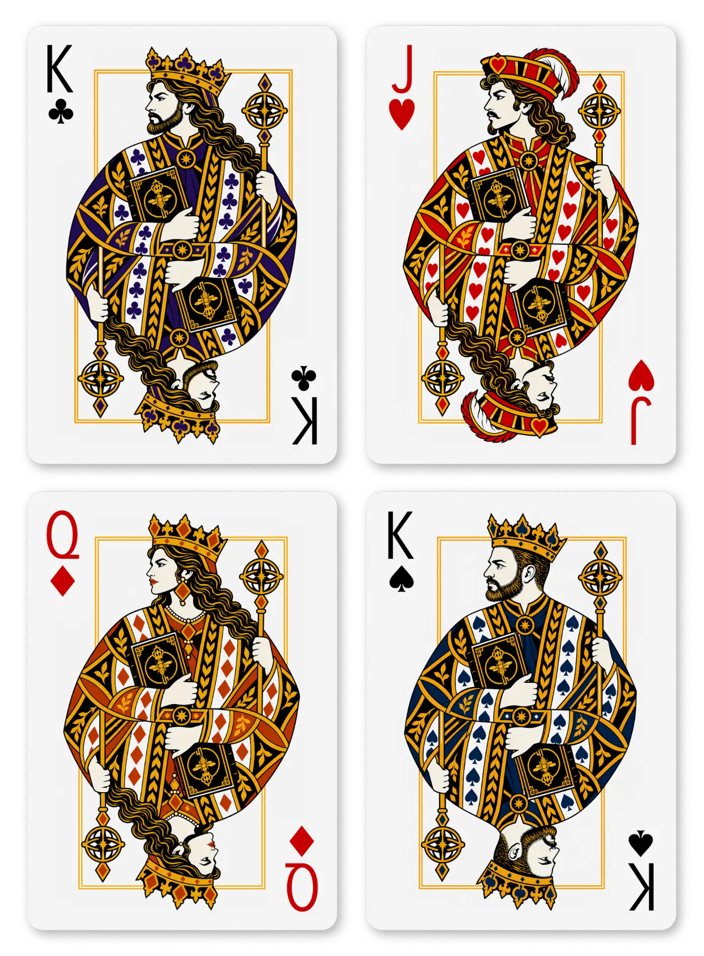 The Key & Bee - Face Cards Jack, Queen & King